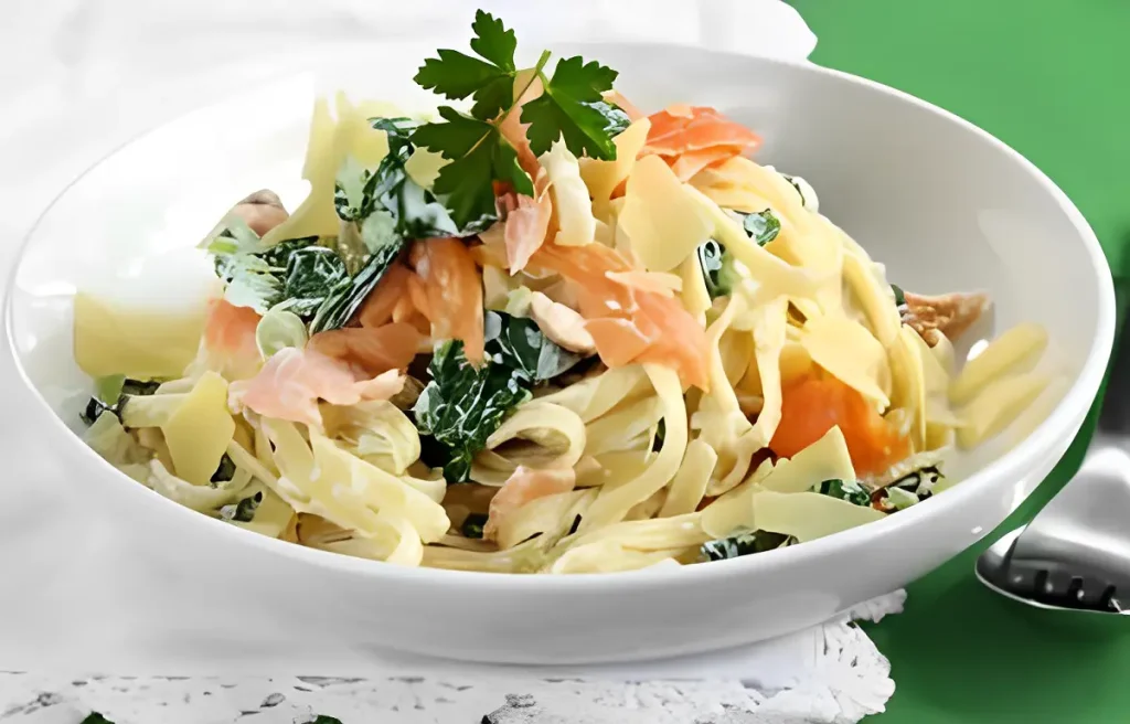 salmon pasta bowl